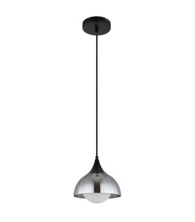 Eva Dome Pendant Ceiling Light Matt Black Smoke Glass Shade 1x G9-2