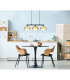 Eva Bar Pendant Ceiling Light Matt Black Smoke Glass Shade 3x G9-1