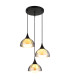 Eva Cluster Pendant Ceiling Light Matt Black Smoke Glass Shade 3x G9-1
