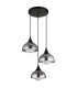 Eva Cluster Pendant Ceiling Light Matt Black Smoke Glass Shade 3x G9-2