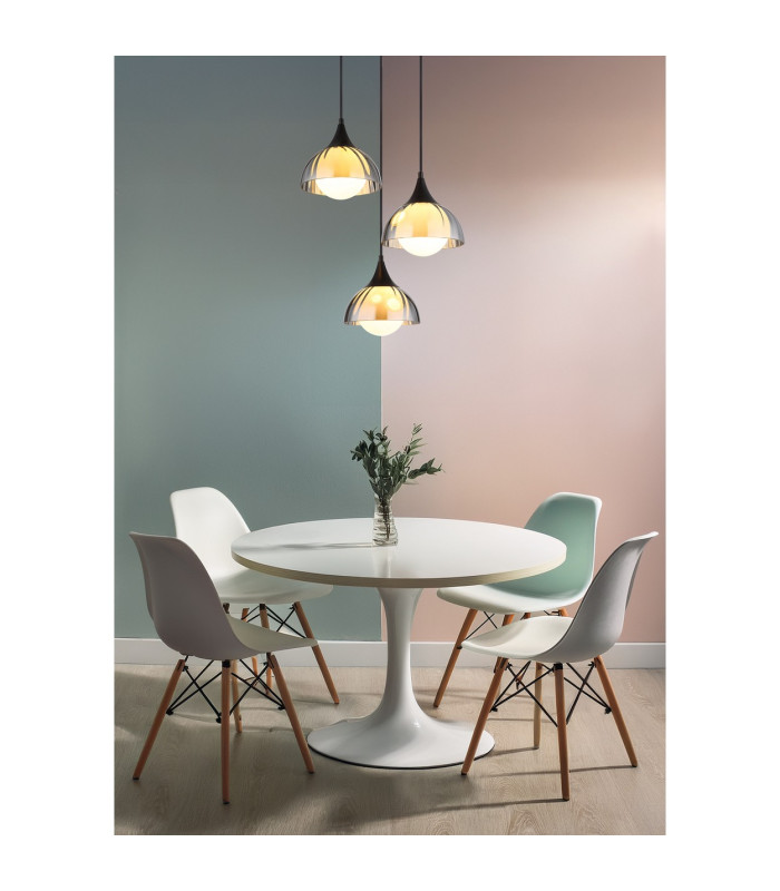 Eva Cluster Pendant Ceiling Light Matt Black Smoke Glass Shade 3x G9-4