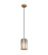 Run Slim Pendant Ceiling Light Wood Look K5 Crystals Smoke Colored 1x E27-1