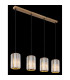 Run Bar Pendant Ceiling Light Wood Look K5 Crystals Smoke Colored 4x E27-5