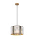 Run Pendant Ceiling Light Wood Look K5 Crystals Smoke Colored 1x E27-1