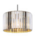 Run Pendant Ceiling Light Wood Look K5 Crystals Smoke Colored 1x E27-3