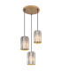 Run Cluster Pendant Ceiling Light Wood Look K5 Crystals Smoke Colored 3x E27-1