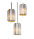 Run Cluster Pendant Ceiling Light Wood Look K5 Crystals Smoke Colored 3x E27-3