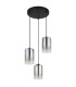 Roy Cluster Pendant Ceiling Light Matt Black Smoke Glass Shade 3x E27-2