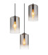 Roy Cluster Pendant Ceiling Light Matt Black Smoke Glass Shade 3x E27-3