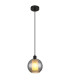 Ulf Dome Pendant Ceiling Light Matt Black Ball Smoke Glass Shade 1x E27-1