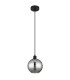 Ulf Dome Pendant Ceiling Light Matt Black Ball Smoke Glass Shade 1x E27-2