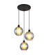 Ulf Cluster Pendant Ceiling Light Matt Black Ball Smoke Glass Shade 3x E27-1