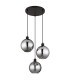 Ulf Cluster Pendant Ceiling Light Matt Black Ball Smoke Glass Shade 3x E27-2