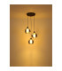 Ulf Cluster Pendant Ceiling Light Matt Black Ball Smoke Glass Shade 3x E27-4