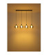 Ulf Bar Pendant Ceiling Light Matt Black Ball Smoke Glass Shade 4x E27-5
