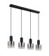 Jack Bar Pendant Ceiling Light Matt Black Smoke Glass Shade 4x E27-2