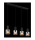 Jack Bar Pendant Ceiling Light Matt Black Smoke Glass Shade 4x E27-5