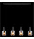 Jack Bar Pendant Ceiling Light Matt Black Smoke Glass Shade 4x E27-6