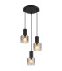 Jack Cluster Pendant Ceiling Light Matt Black Smoke Glass Shade 3x E27-1