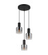 Jack Cluster Pendant Ceiling Light Matt Black Smoke Glass Shade 3x E27-2