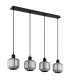 Tom Bar Pendant Ceiling Light Matt Black Smoke Glass Shade 4x E14-2