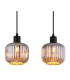 Tom Bar Pendant Ceiling Light Matt Black Smoke Glass Shade 4x E14-4