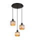 Tom Cluster Pendant Ceiling Light Matt Black Smoke Glass Shade 3x E14-1