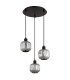 Tom Cluster Pendant Ceiling Light Matt Black Smoke Glass Shade 3x E14-2