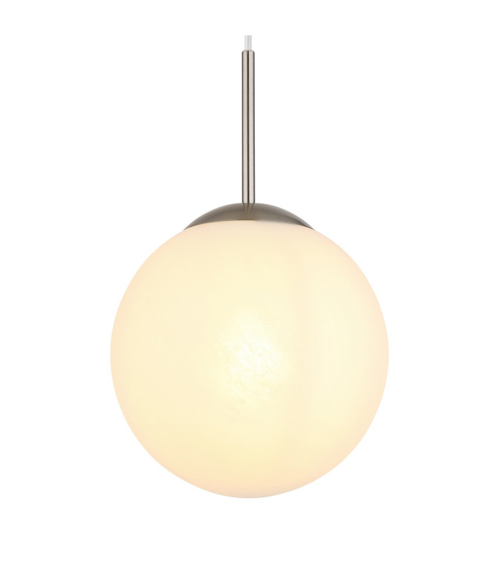 Kop Globe Pendant Ceiling Light Nickel Matt Balls Opal Alabaster Optic Glass Shade 1x E27-3