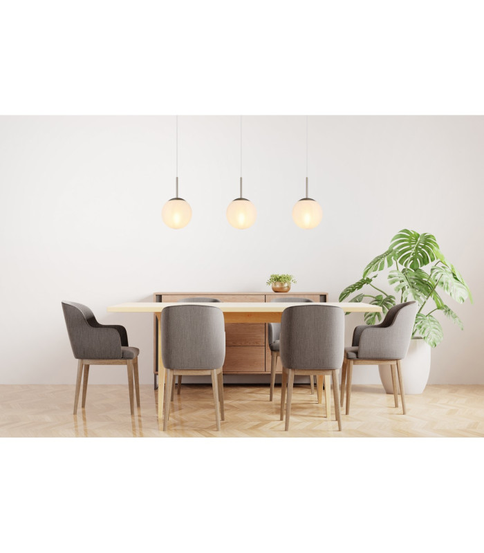 Kop Bar Pendant Ceiling Light Nickel Matt Balls Opal Alabaster Optic Glass Shade 3x E27-1