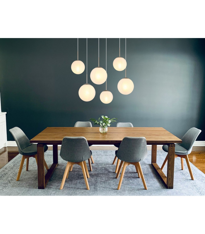 Kop Cluster Pendant Ceiling Light Nickel Matt Balls Opal Alabaster Optic Glass Shade 6x E27-7