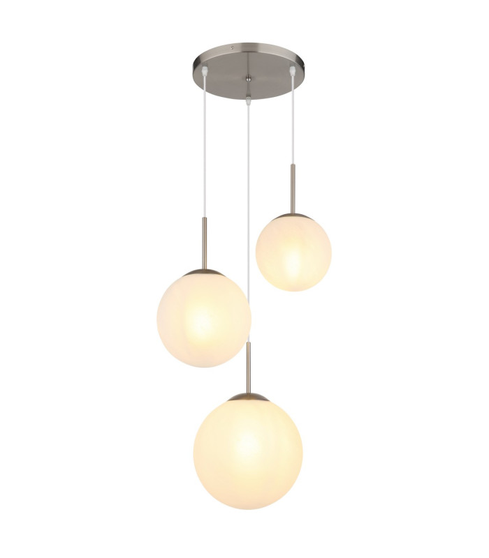 Kop Cluster Pendant Ceiling Light Nickel Matt Balls Opal Alabaster Optic Glass Shade 3x E27-1