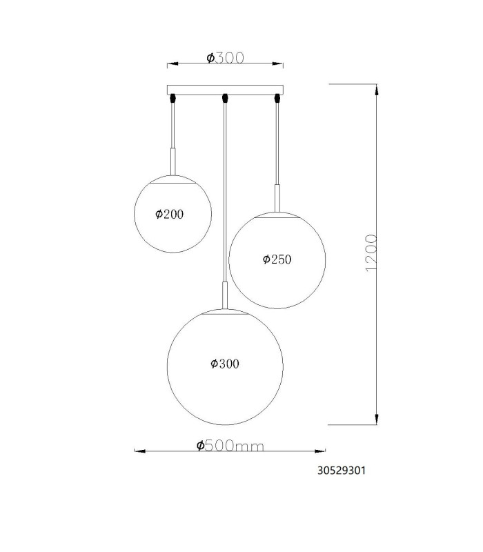 Kop Cluster Pendant Ceiling Light Nickel Matt Balls Opal Alabaster Optic Glass Shade 3x E27-8