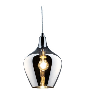 Paso Dome Pendant Ceiling Light Nickel Matt Smoke Glass Shade 1x E14-2