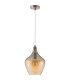 Paso Dome Pendant Ceiling Light Nickel Matt Amber Glass Shade 1x E14-2