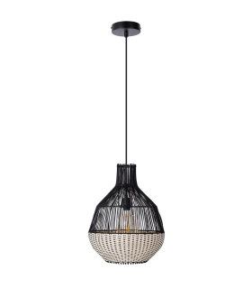 Milena Wire Frame Pendant Ceiling Light Black 1x E27