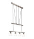 Mattes Bar Pendant Ceiling Light Nickel Matt 4x E14 3000K