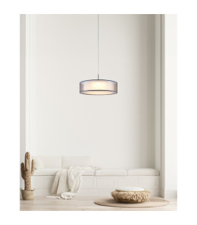 Chloe Cylindrical Pendant Ceiling Light Nickel Matt LED 3000K-2