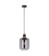 Ando Dome Pendant Ceiling Light Black Smoke Glass Shade 1x E27-1