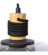 Ando Dome Pendant Ceiling Light Black Smoke Glass Shade 1x E27-3