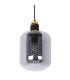 Ando Dome Pendant Ceiling Light Black Smoke Glass Shade 1x E27-4