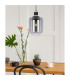 Ando Dome Pendant Ceiling Light Black Smoke Glass Shade 1x E27-6