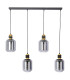 Ando Bar Pendant Ceiling Light Black Smoke Glass Shade 4x E27-1