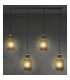 Ando Bar Pendant Ceiling Light Black Smoke Glass Shade 4x E27-5
