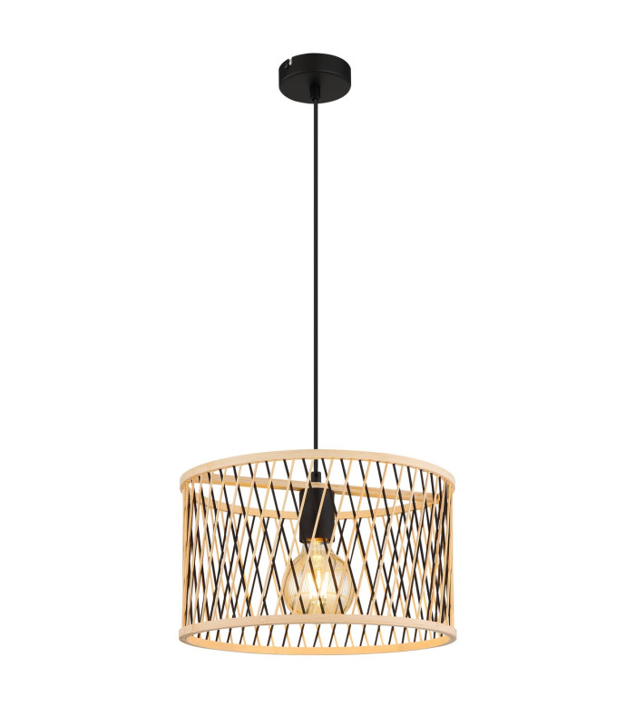 Mali Wire Frame Pendant Ceiling Light Matt Black 1x E27-1