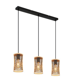Mali Bar Pendant Ceiling Light Matt Black 3x E27-1