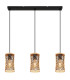 Mali Bar Pendant Ceiling Light Matt Black 3x E27-3