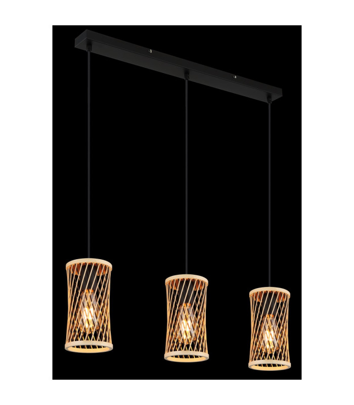 Mali Bar Pendant Ceiling Light Matt Black 3x E27-5
