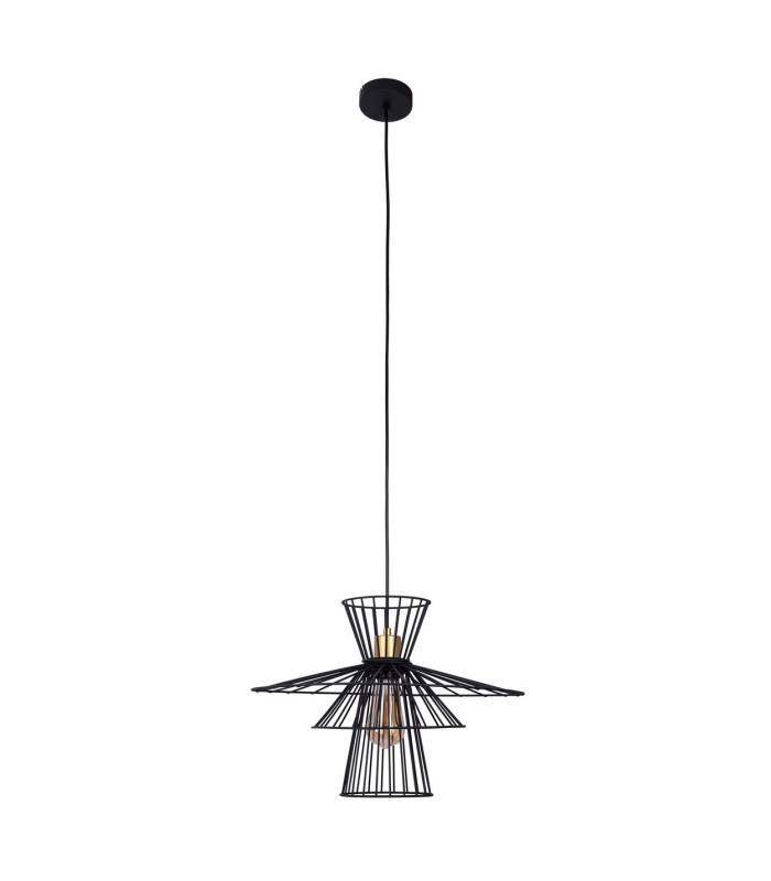Tarek Wire Frame Pendant Ceiling Light Black 1x E27