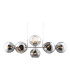 Pilar Bar Pendant Ceiling Light Nickel Matt Smoke Glass Shade 8x E27-1